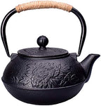 tetsubin cast iron Tea Kettle workshop Healthy japanese flower pattern Teapot with Stainless Steel Infuser（30.4oz） by Unknown