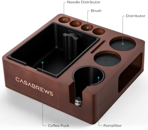 CASABREWS Wooden Espresso Tamping Station Kit 51mm and Knock Box - Image 3