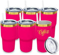 20 oz Tumbler Bulk Stainless Steel Tumblers with Lids and Straws Rosy by MetalyaTumblers