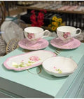 SODEF 6-Piece Porcelain Tea Cup Set for 2 Persons | Multicolor Floral Design | 5.1 fl oz Cups with Saucers | appropriate for Turkish Coffee or Tea | refined Home Decor Gift by Unknown