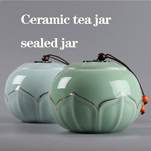 Tea Jars Storage Tea Canisters for Loose Tea Organizer Ceramic Food Storage Container with Lid Tea Caddy for Loose Leaf Tea Storage Containers Vintage Tea Tins for Loose Tea Airtight Tea Jar (Color : - Image 3