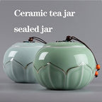 Tea Jars Storage Tea Canisters for Loose Tea Organizer Ceramic Food Storage Container with Lid Tea Caddy for Loose Leaf Tea Storage Containers Vintage Tea Tins for Loose Tea Airtight Tea Jar (Color : - Image 3