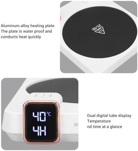 Yosoo Coffee Mug Warmer, 9 Temperature Settings Electric Cup Warmer with Auto Shut Off Timer, for Desk Coffee Tea Milk Beverage (U) - Image 4