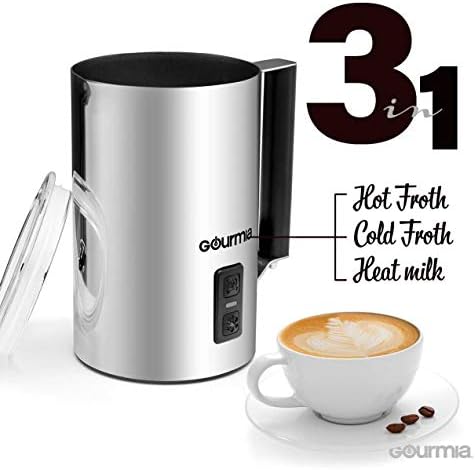 Gourmia GMF215 Cordless Electric Milk Frother & Heater, 3 Function, Detachable Base For Easy Serving, Stainless Steel, Non-Stick Interior For Easy Cleaning - Image 4
