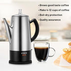 Electric Percolator 12-Cup coffee pot keep warm function - Image 6