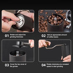 Manual Coffee Grinder, 55 Adjustable Settings 22g Capacity Burr Coffee Grinder, Portable with Brush and Handle for Home Travel Office (Black) - Image 4