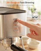 Kismile 20 Bar Espresso Machine with Milk Frother, Compact Coffee Machine & Cappuccino Machine for Home, Durable Metal Housing, 1.4L Removable Water Tank & Cup Warmer, Stainless Steel Filter - Image 3