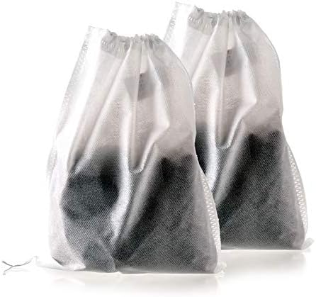 TamBee Large Empty Tea Bags for Loose Leaf Tea Cold Brew Bags Reusable Tea Bag Bath Tea Bags for Tub Tea Sachets Coffee Filter Bags 8" x 10" 200 Pcs for Party Dinner Family by TamBee