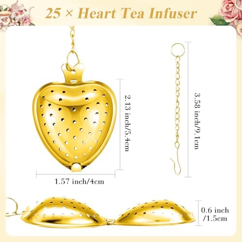 Qinyoung 25 Sets Bridal Shower Tea Party Favors for Guests, Gold - Image 3