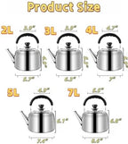 Stainless Steel Tea Pot Whistling Tea Kettles 316 Food Grade Teapot With Ergonomic Handle Suitable For Gas Induction Electric Stovetops - Image 7