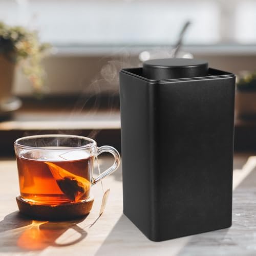 INOOMP 3pcs Vintage Square Metal Tea Canisters with Lids Retro Tin Containers for Loose Leaf Tea and Bag Storage 161mm Food Storage Organizer for Kitchen and Pantry - Image 6