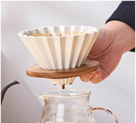 Handmade Reusable 2-4 Cups Ceramic Coffee Dripper Filter Cup For Pour Over(Red) - Image 4