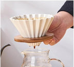 Handmade Reusable 2-4 Cups Ceramic Coffee Dripper Filter Cup For Pour Over(Red) - Image 4