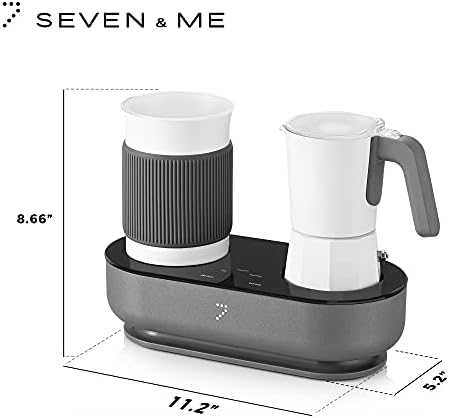 SEVEN&ME Espressor Machine Coffee Maker, with Milk Froth All-in-One Espresso Machine Combination, Latte Cappuccino Macchiato Espresso Electric Moka Pot, One Click Smart Operation（8.66"） - Image 2