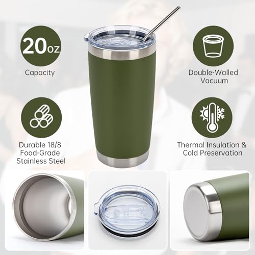 IEOVIEE 32 Pack 20oz Stainless Steel Insulated Bulk Tumblers with Lid&Straw - Image 5