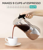 Coffee Gator 9 Cup Moka Pot, 15oz Stovetop Espresso Maker, Coffee lovers - Image 2