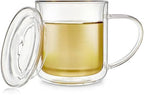 Teabloom Double-Wall Glass Cups with Lids – Set of 2 Insulated 8 oz Borosilicate Glass Mugs, Lead-Free & Plastic-Free, Pure Taste, Temperature-Retention, Dishwasher/Microwave Safe - Image 5