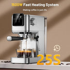 Espresso Machine 20 Bar with Touch Screen, Hot & Iced Coffee Makers, Stainless Steel Espresso Maker with Rapid Cold Brew & Milk Frother Steam Wand, with Water Tank for Latte, Cappuccino, Gift - Image 3