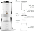 Ice Drip Coffee Maker 14oz Cold Brew Coffee Smooth Dripper Slow Cold Drip Iced Coffee Concentrate Brewer with Adjustable Water Flow, Stainless Steel Filter - Image 3