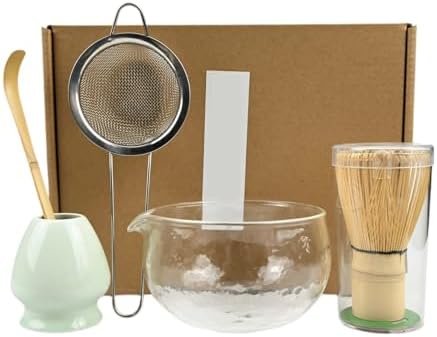 1PC/5PCS/Set Matcha Bowl, Spoon, Tea Whisk, Sieve Mesh(Light green) by Unknown