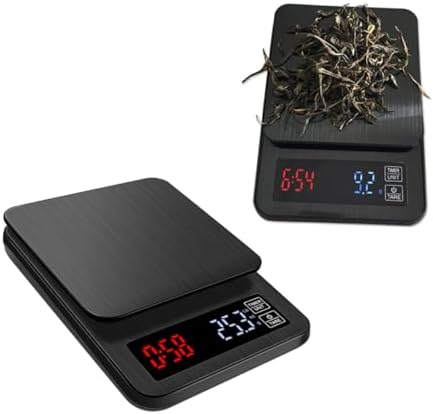 Ipetboom Digital Kitchen Food Scale with Timer High Precision Electronic Coffee Scale for Cooking and Baking Capacity USB Powered Black Portable Multifunctional Weighing Tool by Unknown