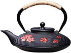 tetsubin Cast iron Tea Kettle workshop Healthy japanese flower pattern Teapot with Stainless Steel Infuser send gift（30.4oz） by Unknown