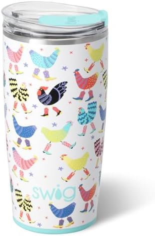 Swig Life 22oz Insulated Tumbler with Lid, Funky Chicken by SwigLife
