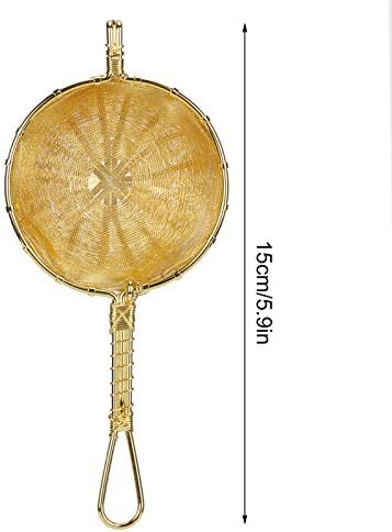 Hand Made Copper Tea Infuser Strainer, Reusable Tea with Handle, Double Layer Fine Mesh for Tea Maker, Traditional Craft Hollow Shape for Loose Leaf Tea - Image 4