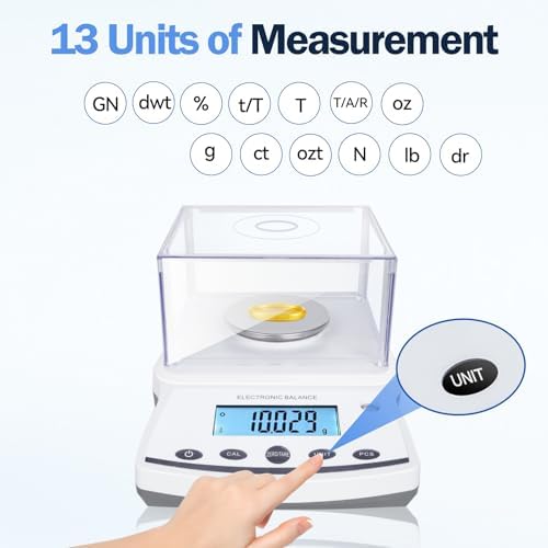 Lab Analytical Balance Scale 500g x 0.001g High Precision Laboratory Analytical Scale with Windshield, RS232 Interface – Lab Jewelry Scientific Use - Image 4
