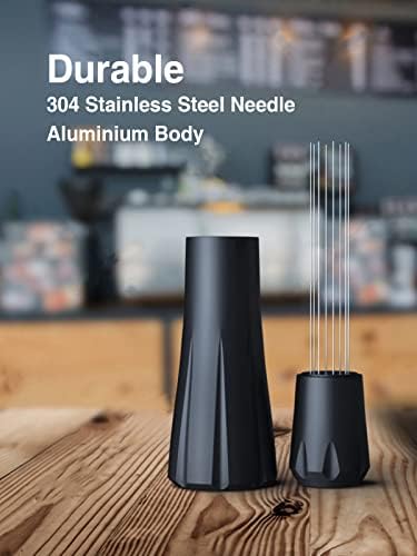 Manual Coffee Grinder & Espresso WDT Tool,Hand Ceramic Burrs Grinder with Cleaning Brush,304 Stainless Steel Distribution Tool for Barista,10x0.25mm,10x0.4mm,8 Needle Espresso Stirrer - Image 7