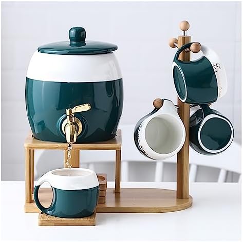 Water Pitcher Large-Capacity Cold Kettle Home high Temperature Resistant Lemon Juice Cool White Open Cold Kettle Cup Water Set with Faucet Water Jug - Image 2