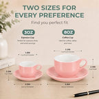 3 Ounce Espresso Cups Set of 4, Pink - Image 3