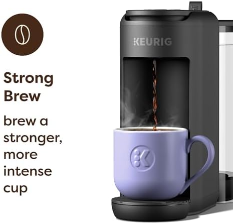 Keurig K-Mini Mate Plus Single-Serve K-Cup Pod Coffee Maker, Compact, 3 Cup Sizes, Brew Over Ice and Strong Button Features, 50 oz Removable Reservoir, Matte Black - Image 4