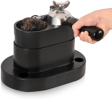 Espresso Portafilter Cleaner Machine Electric - Automatic Portafilters Coffee Puck Sucker Cleaning Brush Machine for Commercial Standing Knock Box Espresso Accessories by CAFEMASY