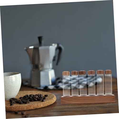 HEALLILY Glass Coffee Bean Display Rack with Wooden Stand, 6 Tubes - Image 6
