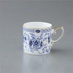 Narumi 9682-20894 Cup and Saucer Set, Milan, 5.3 fl oz (160 cc), Blue, Floral, Plum Blossoms, Chints, Mesh, Pair of Coffee Cups & Saucers, Wedding Gift, Made in Japan, Gift Box Included - Image 2