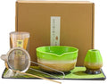 Matcha tea bowl set, 7-piece ceremony set for beginners, traditional bamboo whisk, matcha water boiler stand, tea bowl gift set by Unknown