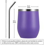 MEWAY 12oz/12 Pack Wine Tumbler Glasses with Lid -Double Wall Vacuum Stainless Steel Travel Tumbler Mug,Stemless Insulated Wine Cup for,Coffee,Cocktails,Gifts (Purple,Set of 12) - Image 4