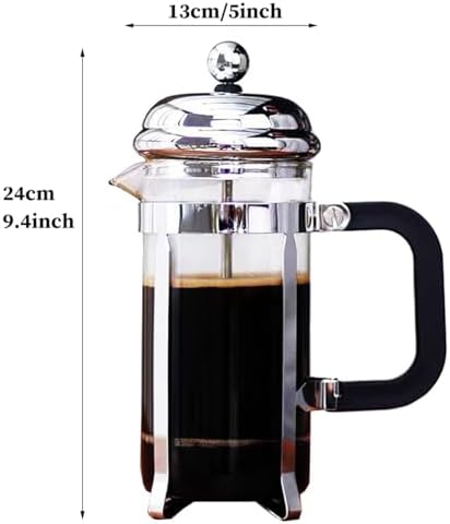 French Press Coffee Maker With 3 Filters Stainless Steel Coffee And Tea Maker,heat Resistant Borosilicate Glass Coffee Press, Multifunction Brewed Coffee Pot For Camping(/Silver D,1000ml) - Image 6