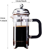 French Press Coffee Maker With 3 Filters Stainless Steel Coffee And Tea Maker,heat Resistant Borosilicate Glass Coffee Press, Multifunction Brewed Coffee Pot For Camping(/Silver A,1000ml) - Image 7