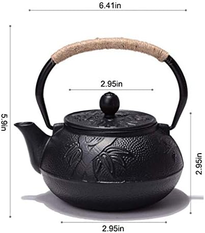 SGSG Japanese Tetsubin Tea Kettle Cast Iron Teapot Black 600ML - Image 2
