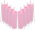 Volhoply 16oz Plastic Skinny Tumbler with Lid and Straw Bulk 8 Pack,Insulated Double Wall BPA Free Matte Acrylic Tumblers,Iced Coffee Travel Mug Reusable Party Cup,Customizable Diy Gifts(Pink,8 Set) by LiveFully%EF%BC%8CDrinkFreely%E2%80%94KeepGoingwithVolhoply%EF%BC%81