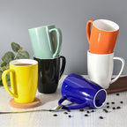 homEdge Porcelain Mug Set, 16 Ounces Cup for Tea, Latte, Mocha, Hot Chocolate, Set of 6, Black - Image 2