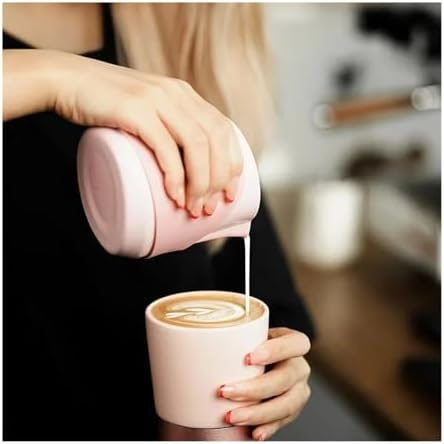 400ml Stainless Steel Coffee Latte Art Cup Milk Frothing Pitcher with Scale Espresso Steaming Tools(Pink) - Image 3