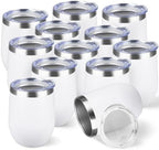 StarSpeed 12oz/12 Pack Insulated Wine Tumbler with Lid,White by StarSpeed