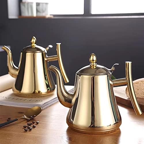 Kettle Water Tea Pot Stainless Steel Tea Infuser Filter Metal Coffee Pot Gas Stove Induction Cooker Tea Kettle Hotel Filter Milk Tea Pot (Color : Gold 1L) (Gold 1.5l) - Image 3