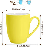 Urbanstrive 16 oz Large Coffee Mugs Set of 6 Ceramic Coffee Mug White Coffee Cups Tea Cups Idea Gift for Women Men House Warming Gifts New Home Office, Yellow 6 Pack - Image 2