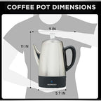 Mixpresso 10 Cup Electric Percolator Coffee Pot, Stainless Steel - Image 2