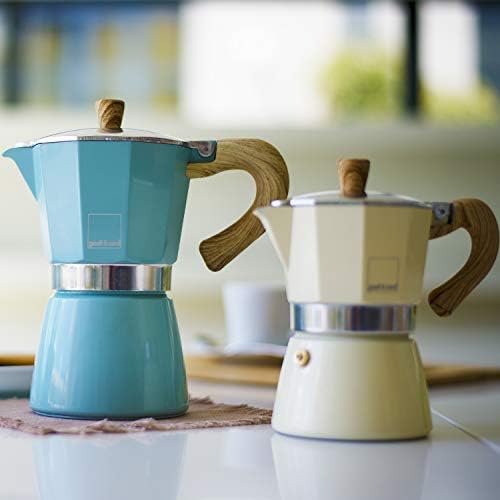 Gnali & Zani Venezia Espresso Maker, Grey, For 3 Cups, All Types Of Cookers Including Induction, Aluminium Espresso Maker, Handles Made of Soft Touch Plastic in Wood Look, Camping Coffee Maker - Image 4