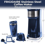 Single Cup Stainless Steel Coffee Maker for Ground Coffee in Navy with Double Insulated Stainless Steel Mug - Image 3